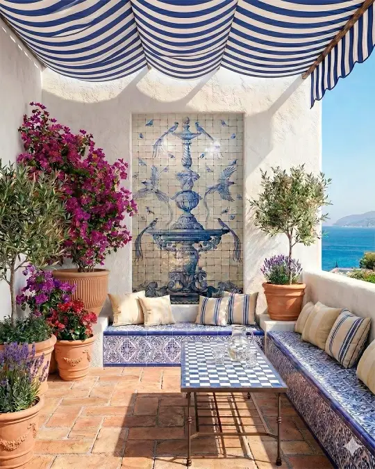 Patterned Tiles and Shaded Canopy Retreats