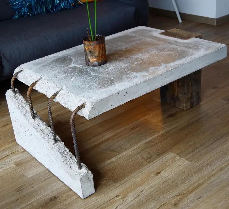 Raw Concrete Slab With Exposed Rebar