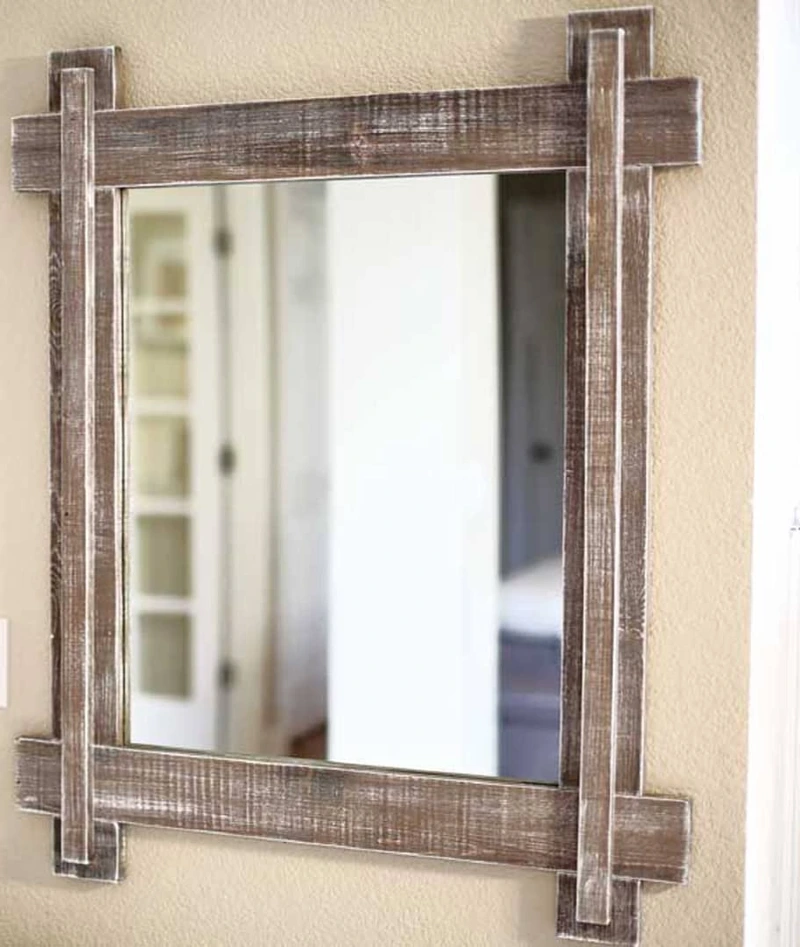 Rustic Reclaimed Wood Frame with Overlapping Joinery