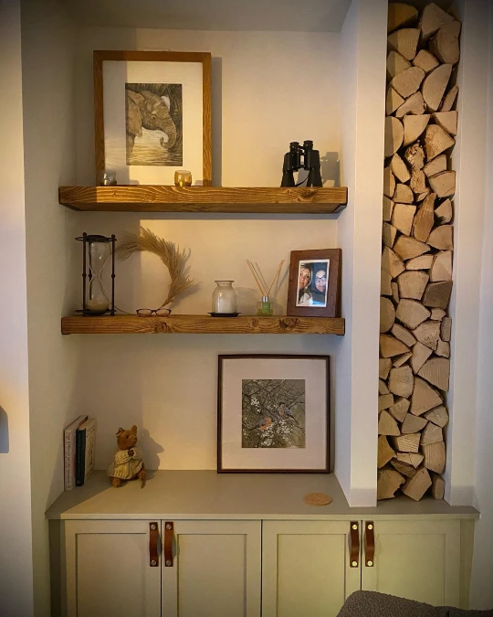 Rustic Wood And Vertical Log Storage