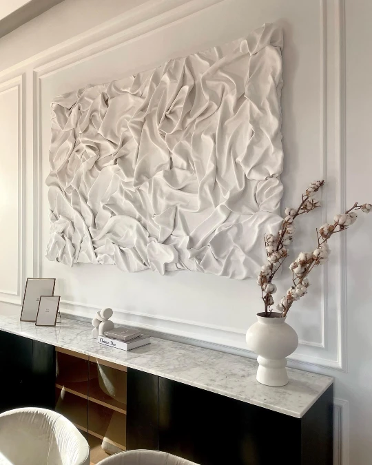 Sculpted Fabric Relief Art