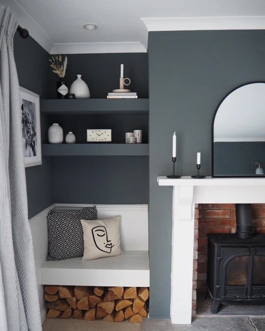 Seating Nook With Log Storage