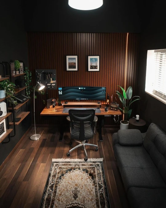 Slatted Wood Paneling Anchors A Small Focused Studio