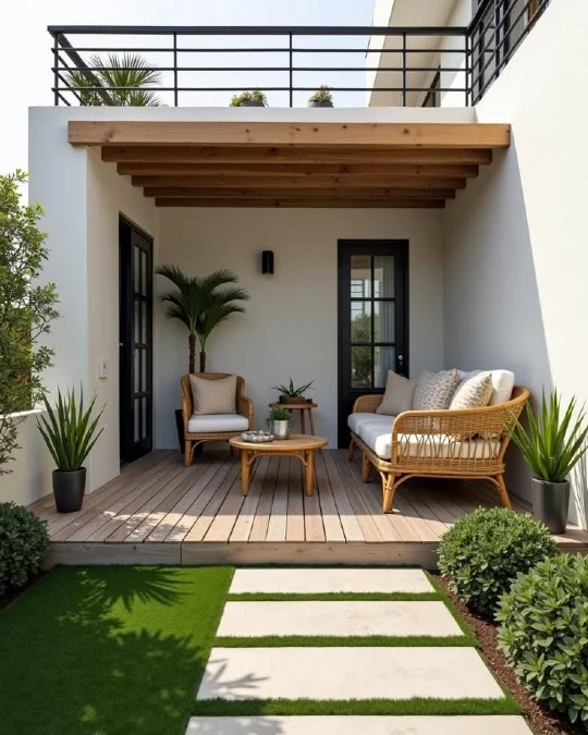 Slatted Wood Pergolas Add Architectural Warmth