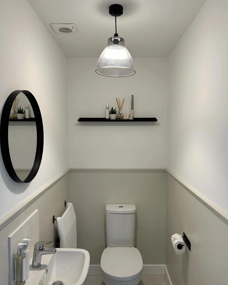 Slim Black Picture Ledge with Minimalist Decor