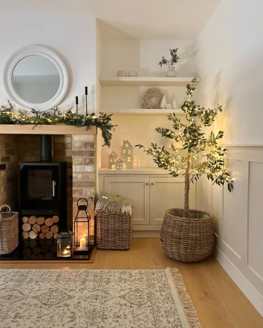 Soft Ambient Lighting and Natural Wicker