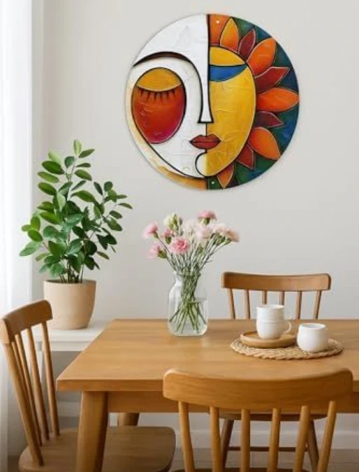 Split Face Sun and Moon Canvas