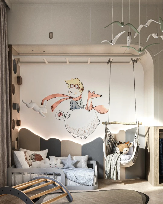Storybook Play Corner With Hanging Swing