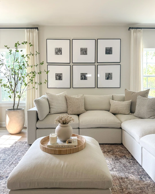 Structured Gallery Walls and Soft Seating