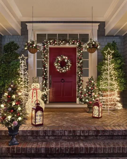 Symmetrical Splendor Front Porch