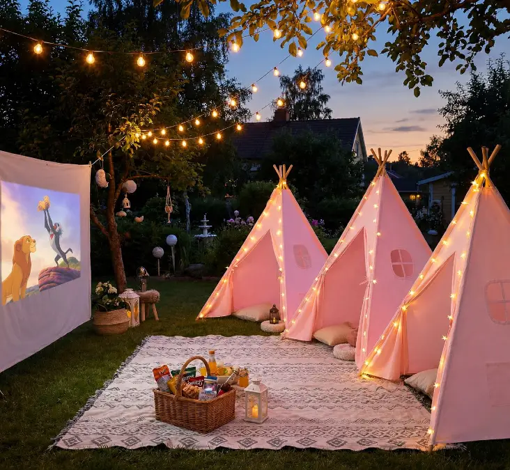 Teepee Village for Kid Friendly Backyard Screening