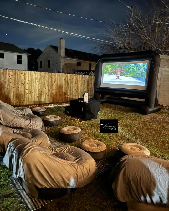 Tiered Inflatable Seating for Backyard Gaming