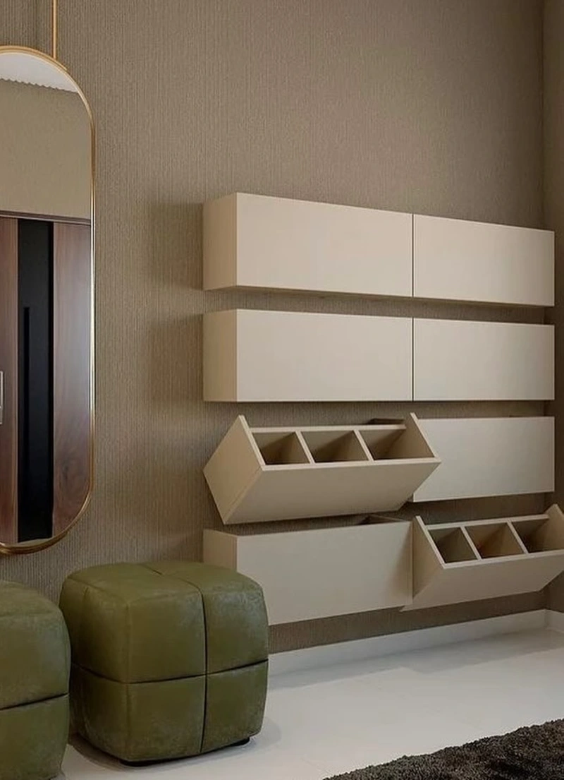 Tilt Out Wall Cabinets with Hidden Sorting Compartments