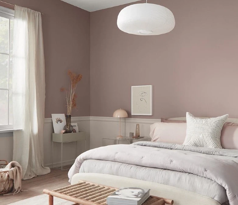 Two Tone Walls and Paper Lighting