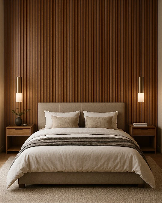 Vertical Slat Headboard Backdrop