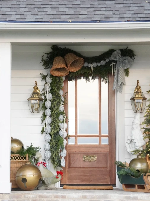 Vintage Gingham and Woven Bell Porch