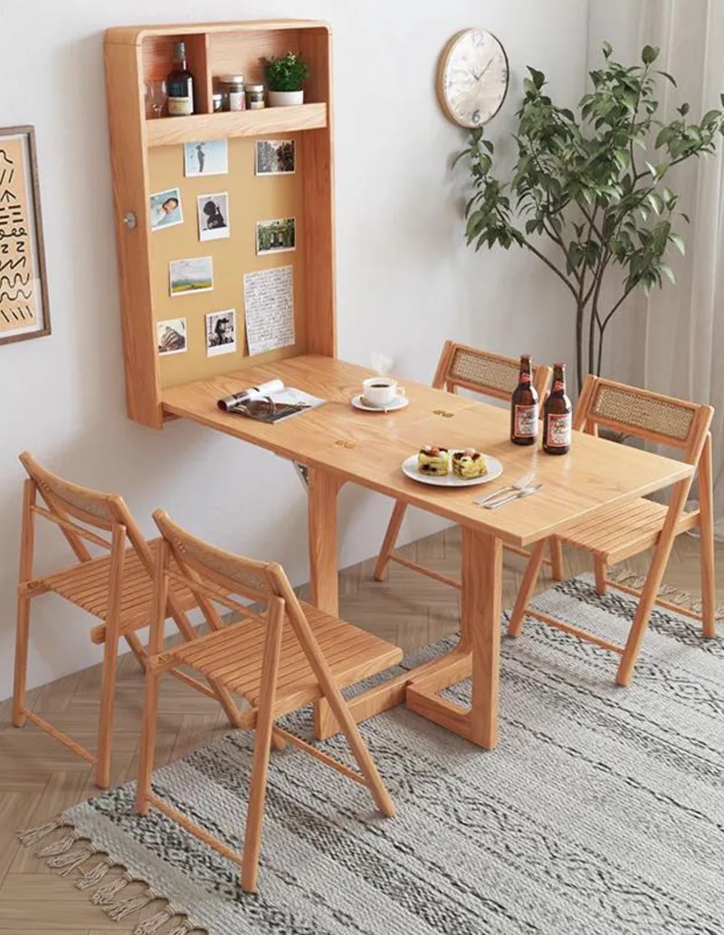 Wall Cabinet That Unfolds into a Four Seat Dining Table