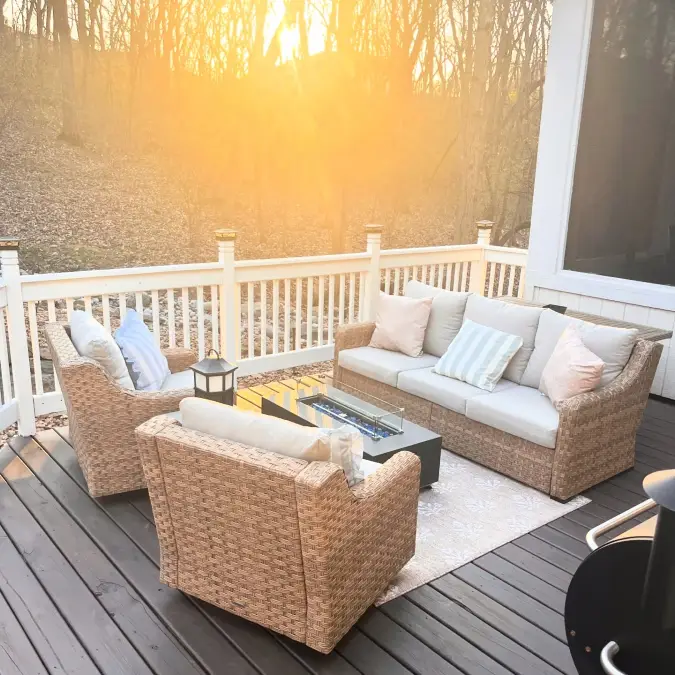Wicker Furniture And Pastel Pillows