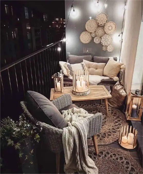 Woven Wall Art And Layered Rugs Build Comfort