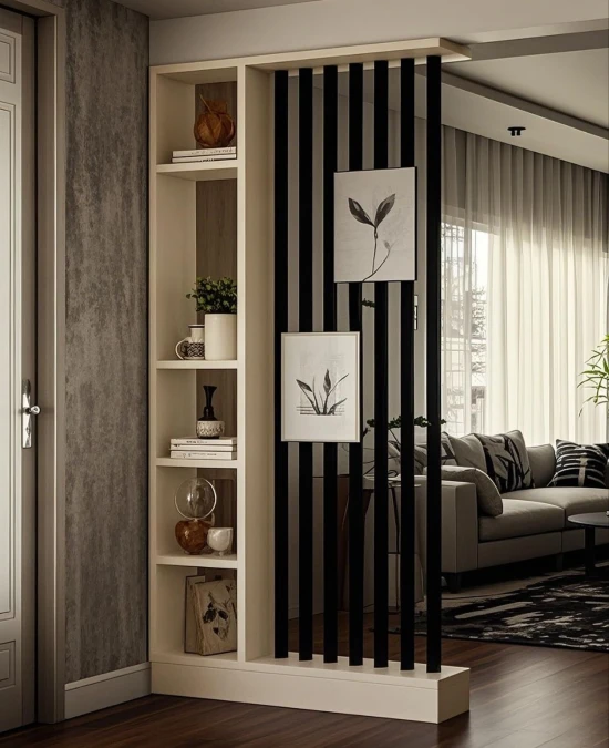 ertical Black Slat Entryway Divider