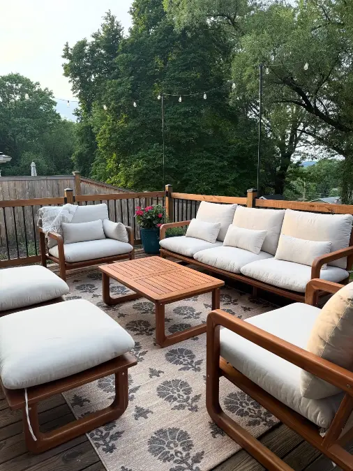 Warm Wood Frames And Floral Patterns