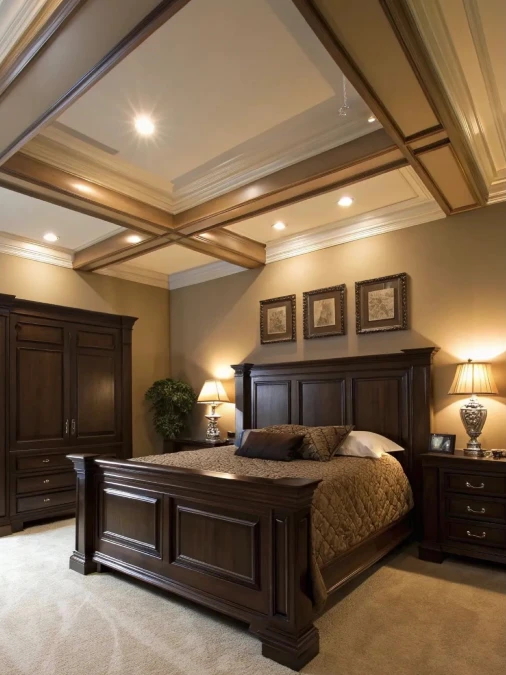 Coffered Ceilings and Heavy Wood Furniture