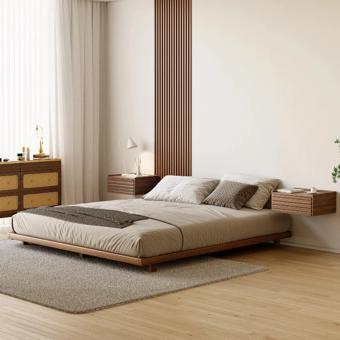 Floating Wood Platform Minimalism
