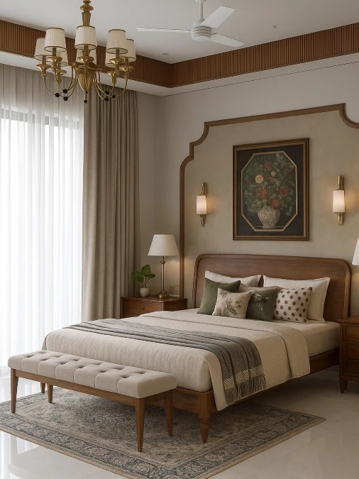 Framed Wall Molding and Classic Wood Tones