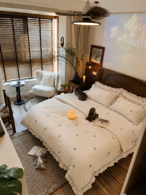 Scalloped Linens and Ambient Projection