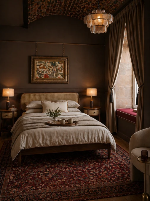 Vaulted Brick Ceilings and Framed Tapestries